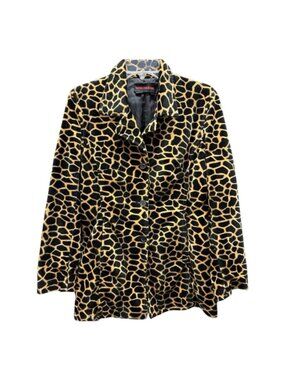 Misdemeanor Giraffe Print Blazer Jacket Size Small Vintage Y2K